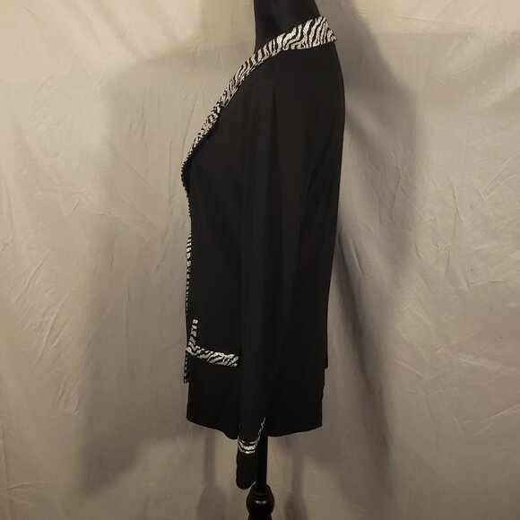 Artex Black & Silver Zebra Print Jacket, Size M - Picture 3 of 5